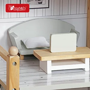 High Quality Kids Pretend Play Simulation Wooden Dollhouse With Furnitures W06A533