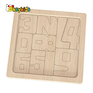 Popular Preschool Educational Cartoon 3D Wooden Number Puzzle Toy For Kids W14A373