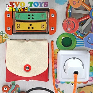 Early learning educational wooden activity board house for children W12D431