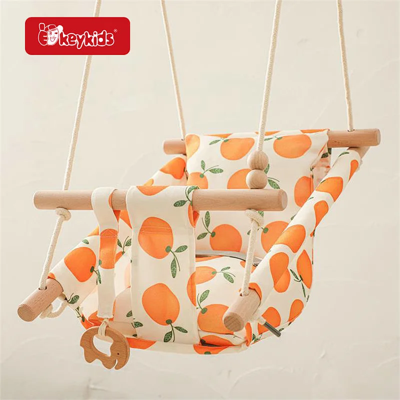 New Design Indoor Outdoor Nursery Canvas Hanging Swing Chair For Baby W01D267