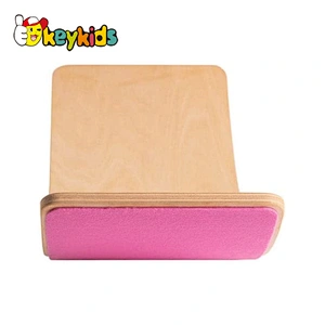 Popular curvy yoga felt fitness training wooden wobble balance board for kids W01F065F