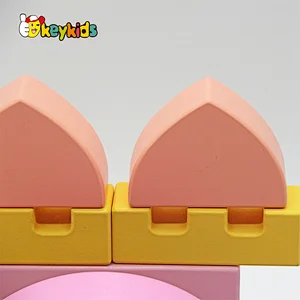 Custom educational colored stacking wooden blocks for crafts W13A289
