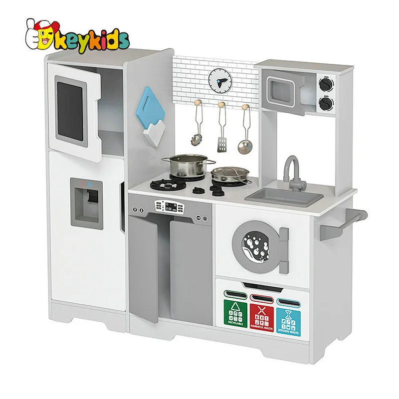 Eco-friendly Non-Toxic educational pretend play wooden toy kitchen set for kids W10C761