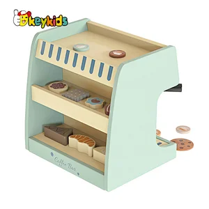 Customize Play House Coffee Shop Play Set Wooden Coffee Machine Toy For Kids W10D682