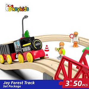 Educational classic railway toys 50 pcs wooden train tracks for kids W04C241