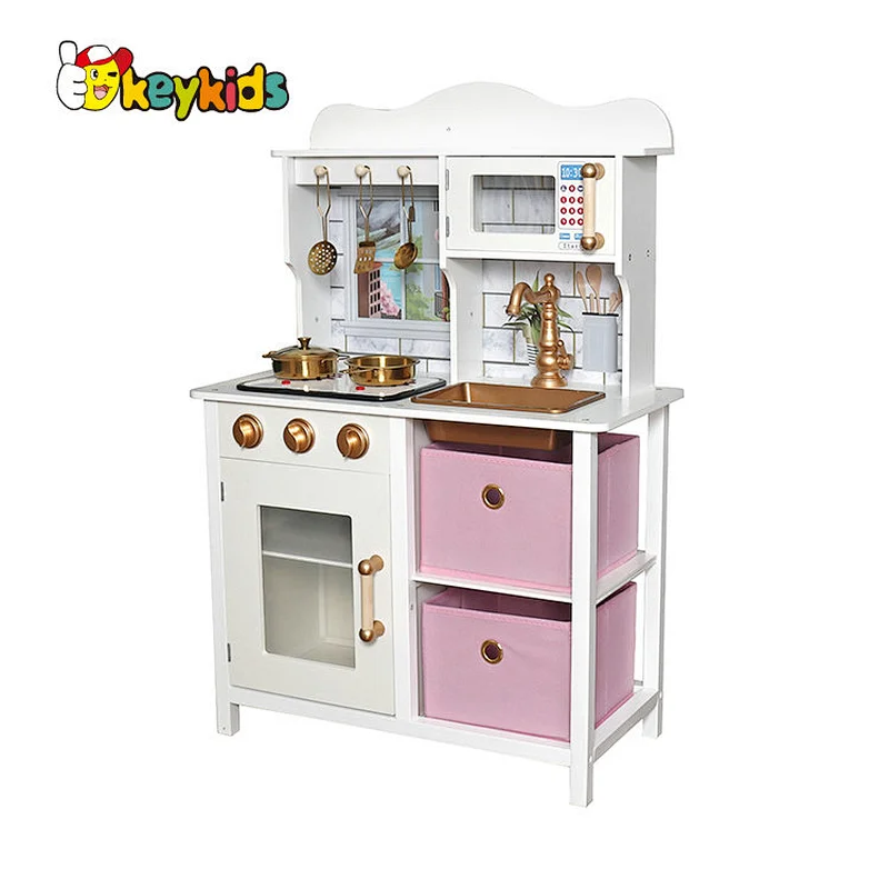 Simulation Role Playing Game Wooden Play Kitchen Set For Children W10C698B
