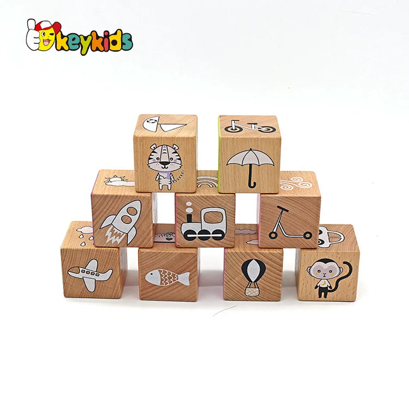 Newly Designed Baby Children Kids Educational Stack Toys Colorful Wooden Blocks Toy For Sale W13A287