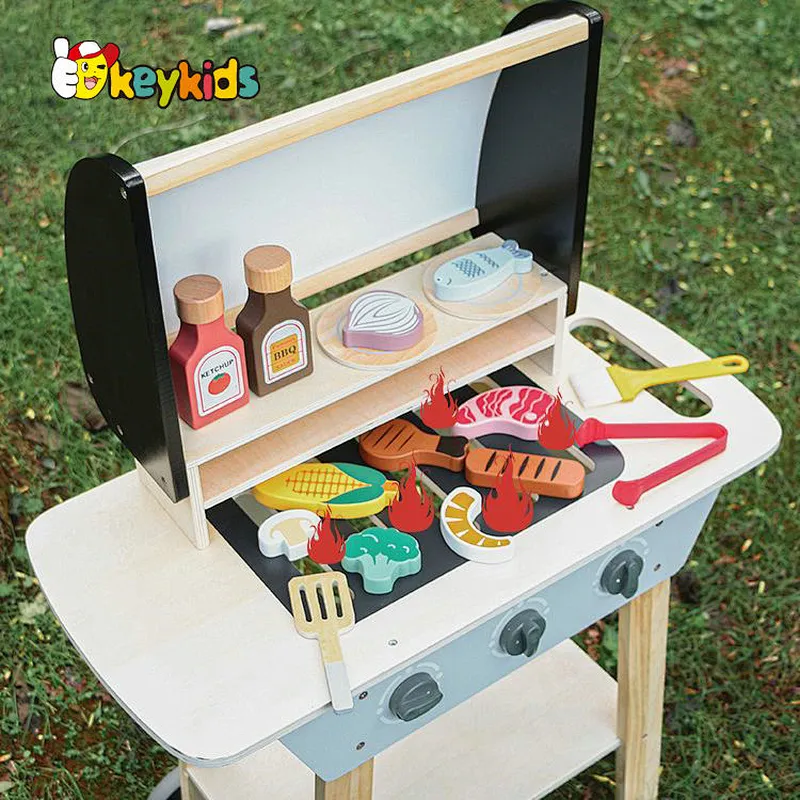 wholesale large play bbq wooden grill toy for children W10D629
