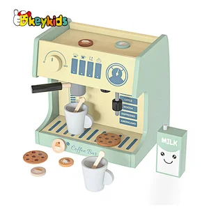 Customize Play House Coffee Shop Play Set Wooden Coffee Machine Toy For Kids W10D682