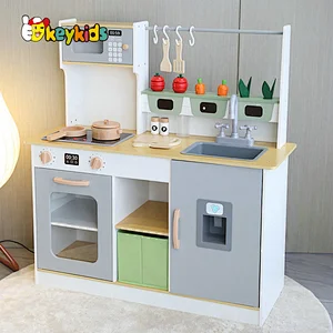 2023 Customize pretend fun wooden farmhouse play kitchen for kids W10C860