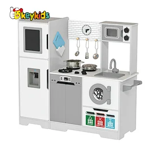 Eco-friendly Non-Toxic educational pretend play wooden toy kitchen set for kids W10C761