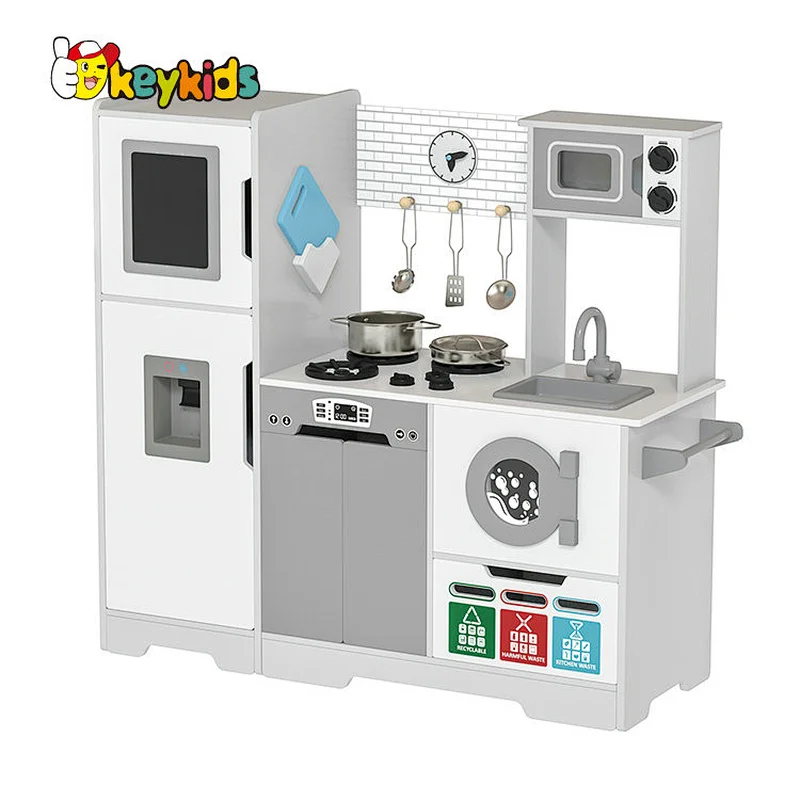 Eco-friendly Non-Toxic educational pretend play wooden toy kitchen set for kids W10C761