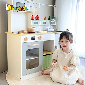 2023 Customize pretend fun wooden farmhouse play kitchen for kids W10C860