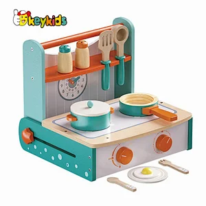 High quality simulation pretend play wooden kitchen foldable stove toy for kids W10D631