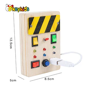 Montessori learning toys wooden light switch sensory board for kids W12D461