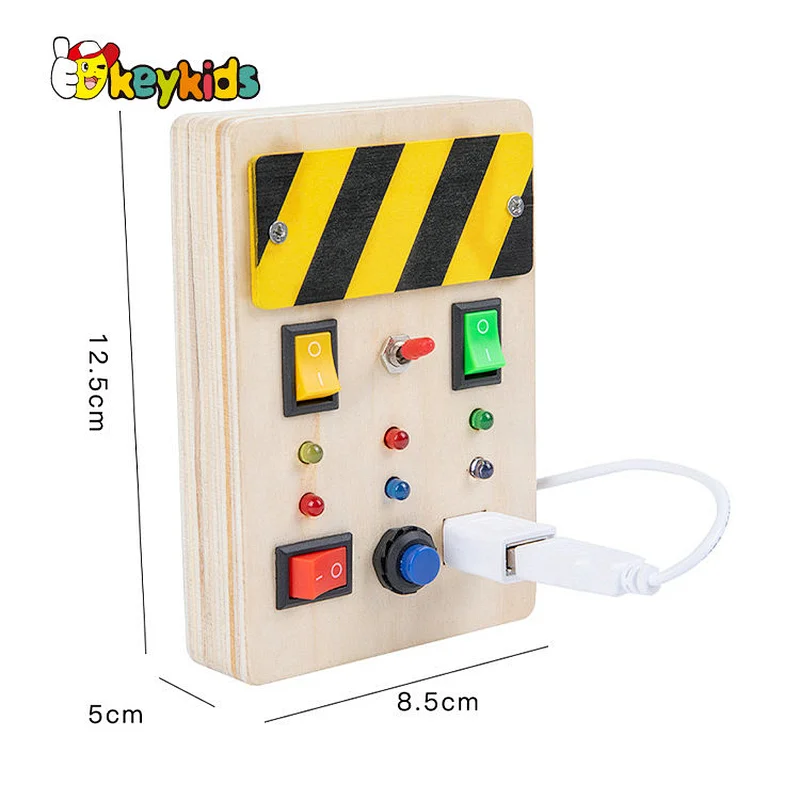 Montessori learning toys wooden light switch sensory board for kids W12D461
