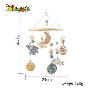 Baby Nursery Felt Crib Bed Toys Wooden Hanging Crib Mobile for Bed Room W08K370