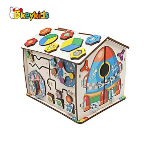 Early learning educational wooden activity busy board house toys for kids W12D437