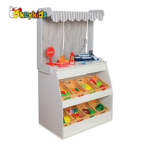 New arrivals fruit supermarket toy set wooden play grocery store for kids W10A109B