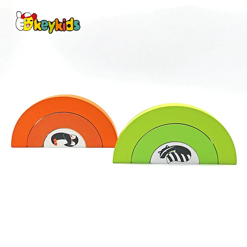 Customize creative Montessori wooden stacking toys for kids W13D394