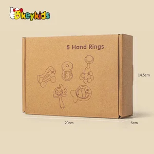 wholesale 5 pcs hand bell shaker wooden rattle toy set for newborn W07I198