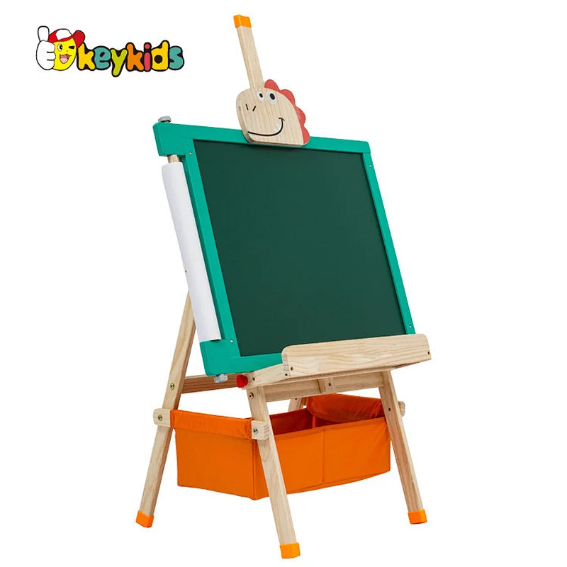 Kids art easel wooden erasable magnetic drawing board for children W12B239