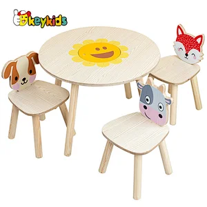 Customize preschool 4 in 1 wooden kindergarten table and chair set for kids W08G351