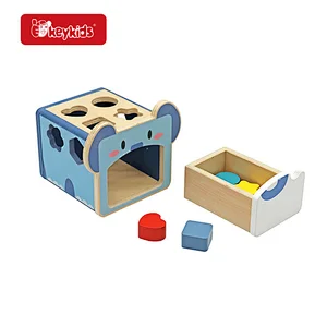 Montessori Educational Activity Toy Wooden Shape Sorting Box For Kids W12D491