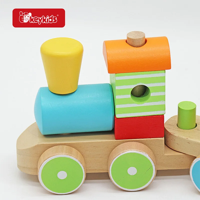 Wholesale Educational Shape Sorter Stacking Wooden Blocks Train Toy For Kids W04A608