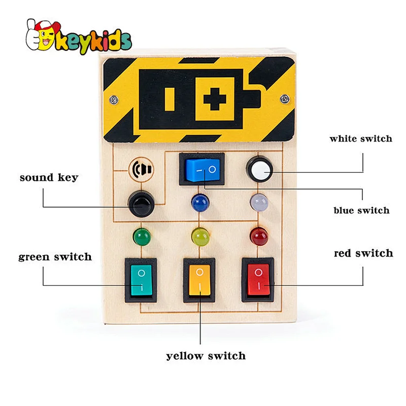 Montessori learning toys wooden electric switch board for children W12D459