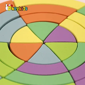 Custom educational stacking wooden rainbow color block toy for children W14A363