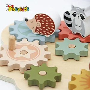 New design educational DIY wooden spinning gears toy for kids W13E242
