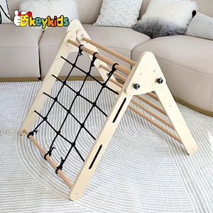 Montessori climbing triangle toys wooden indoor climber with ramp W01F107