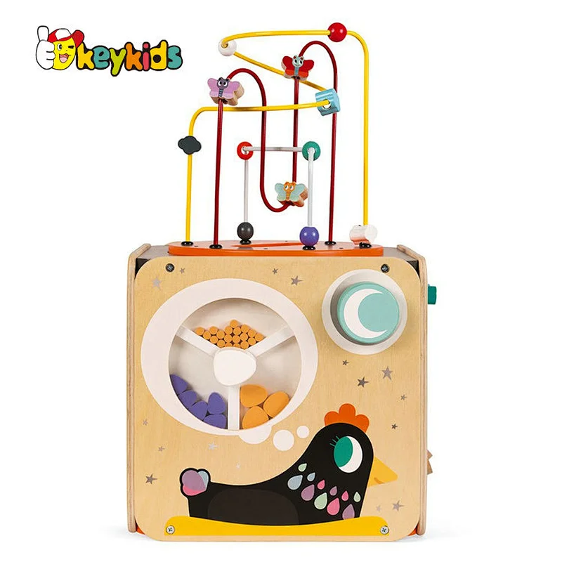 Customize Montessori Educational Sensory Toys Wooden Activity Cube For Kids W11B308