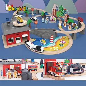 Classical model track wooden electric toy train for kids W04C252