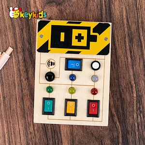 Montessori learning toys wooden electric switch board for children W12D459