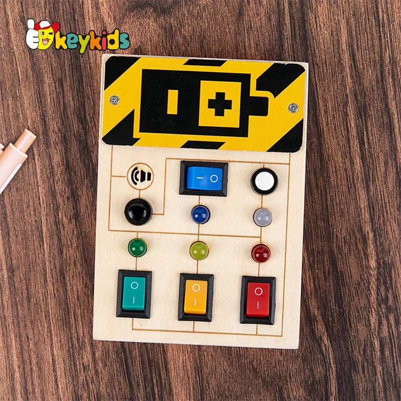 Montessori learning toys wooden electric switch board for children W12D459