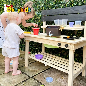 Custom Mud Kitchen Kids Outdoor Play Wooden Kitchen Toy for Children Pretend Role Play W10C777