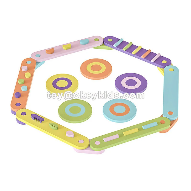 Montessori Indoor Foldable Wooden Balance Beam Stepping Stones For Kids W01D185B