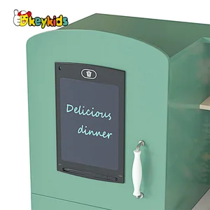 Eco friendly preschool children elections wooden play kitchen with magnetic board W10C790