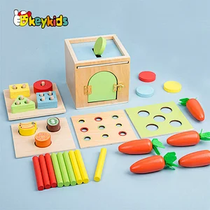 6 in 1 Montessori box wooden puzzle matching toys for boys and girls W12D453