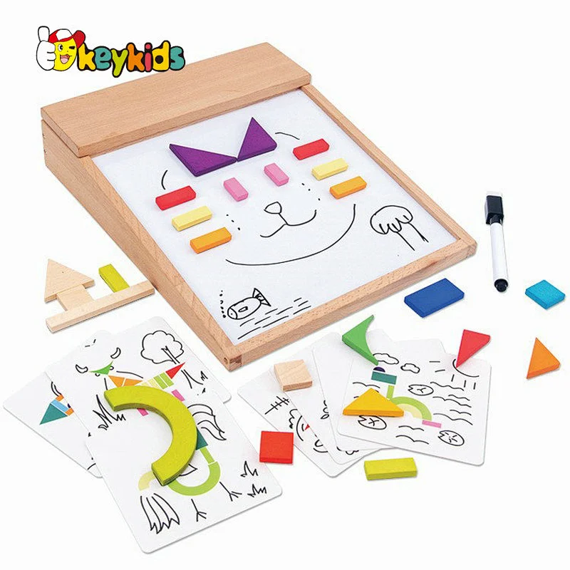 Cusotmize kids 4-sided station wooden easel with cup holders W12B248