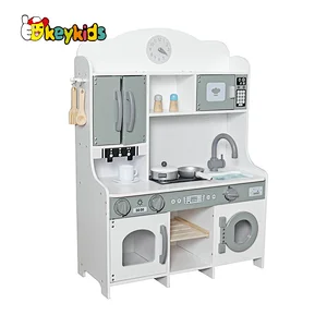 wholesale cheap kids pretend cooking wooden play kitchen with washing machine W10C738