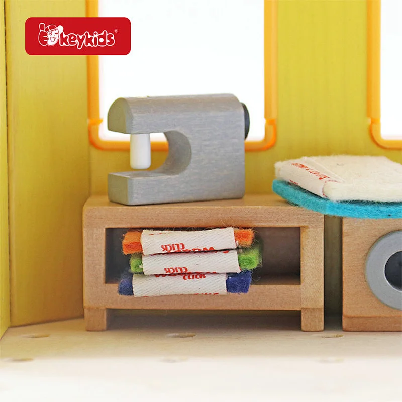 Popular Pretend Role Play Miniature 2 Floors Wooden Dollhouse For Kids W06A532
