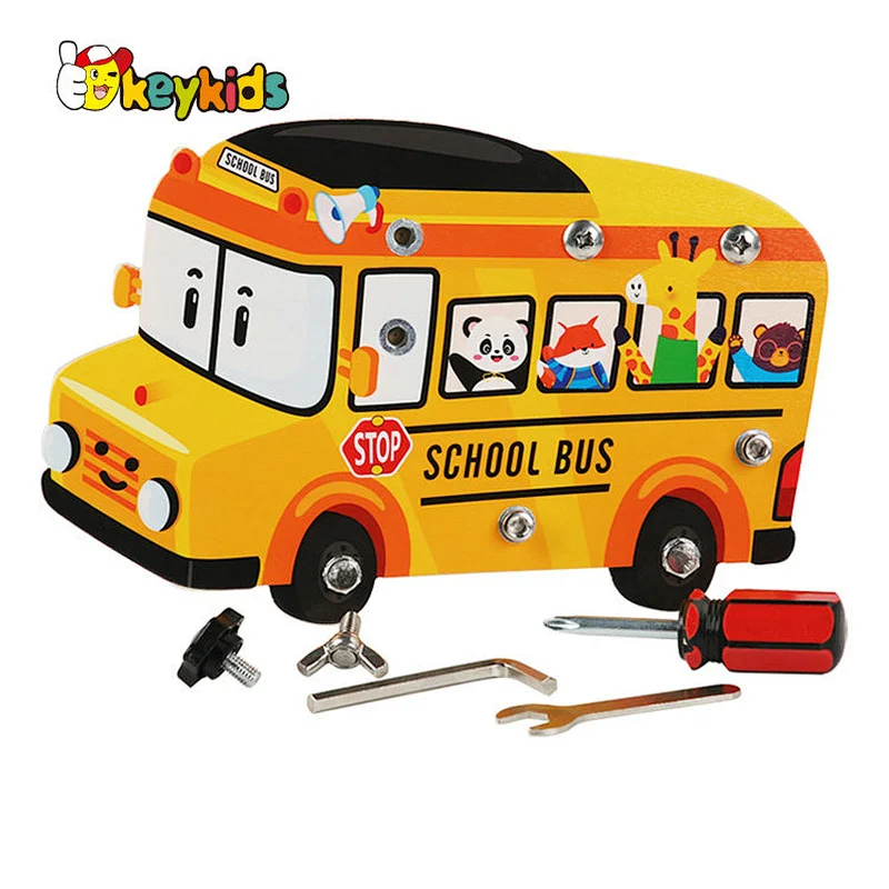 New educational learning screw wooden montessori tool board for kids W12D454