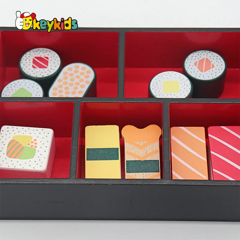 Newest simulation pretend play wooden sushi food toy for children W10D616