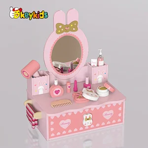 New hottest pink princess vanity wooden makeup table toy for girls W10D577
