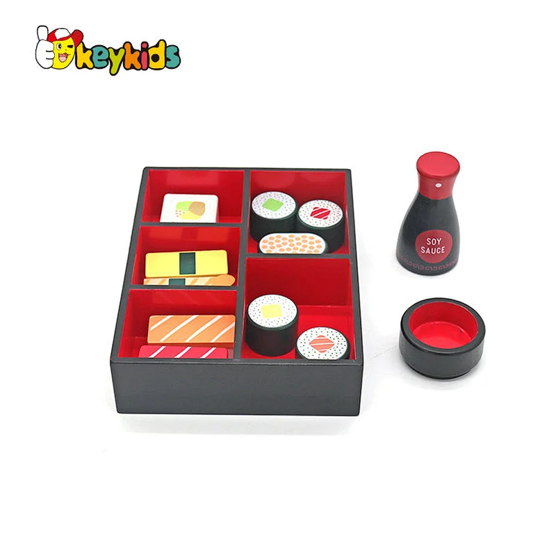 Newest simulation pretend play wooden sushi food toy for children W10D616