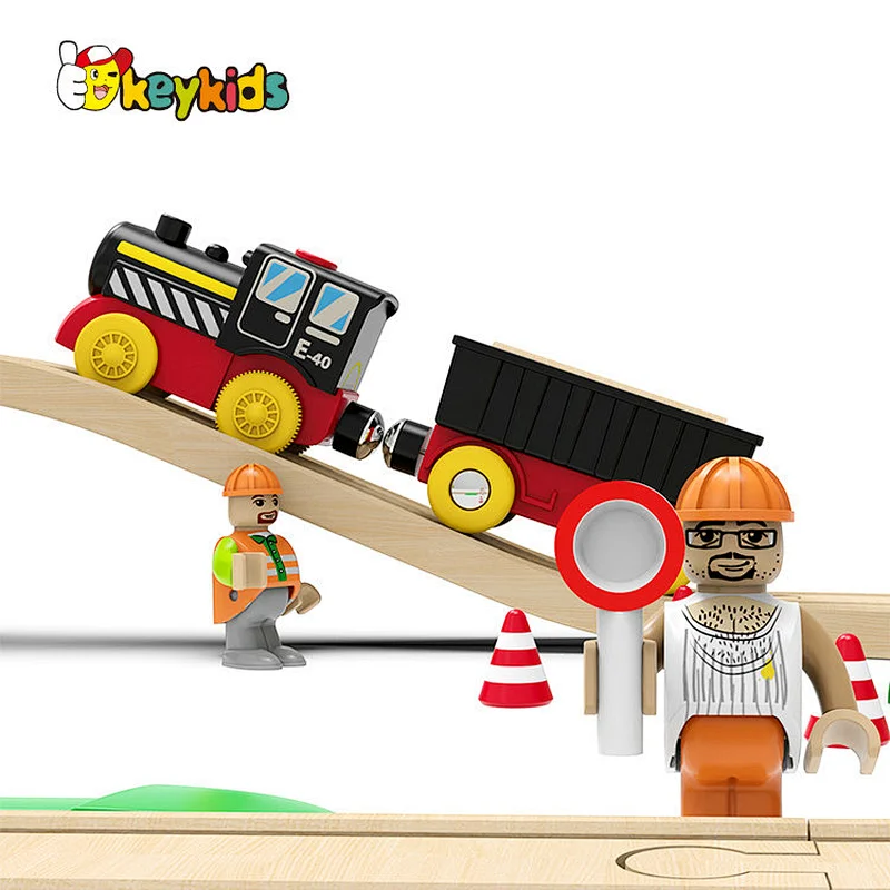 Educational classic railway toys 50 pcs wooden train tracks for kids W04C241
