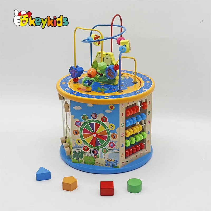 New Hottest educational toys Wooden Activity Cube for Children Ages 1 and up W11B153